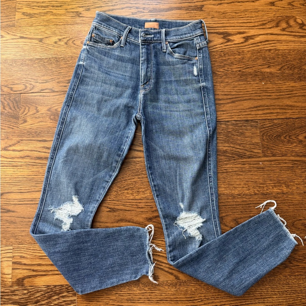MOTHER Distressed Ankle Jeans